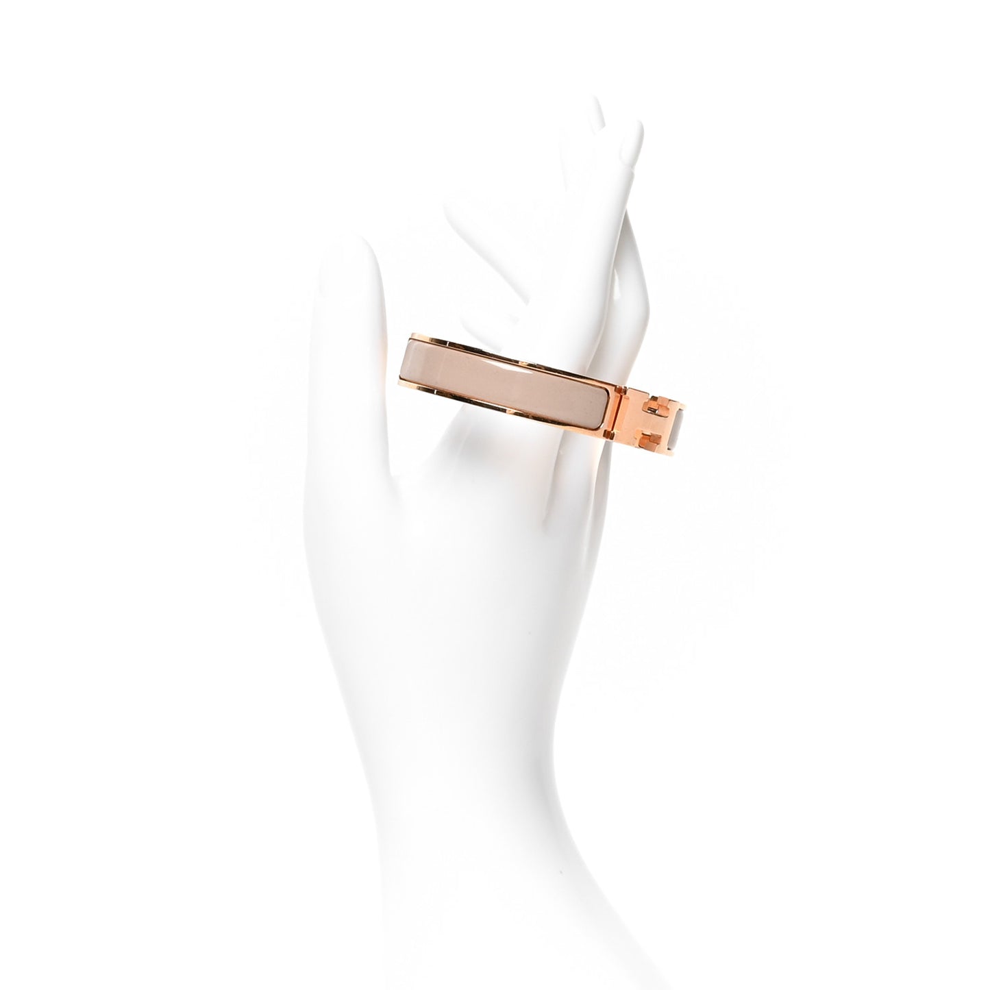 Enamel Narrow Clic Clac H Bracelet GM Marron Glace