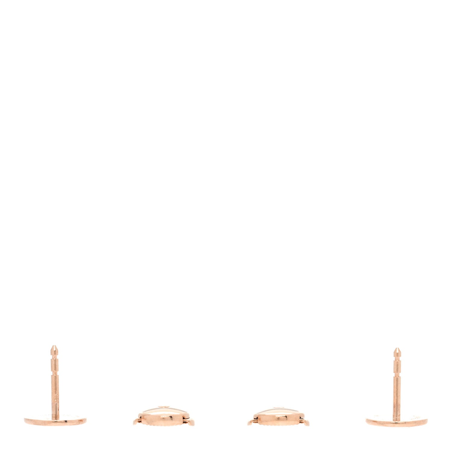 Hermes 18K Rose Gold TPM Ex-Libris Stud Earrings 3 of 5