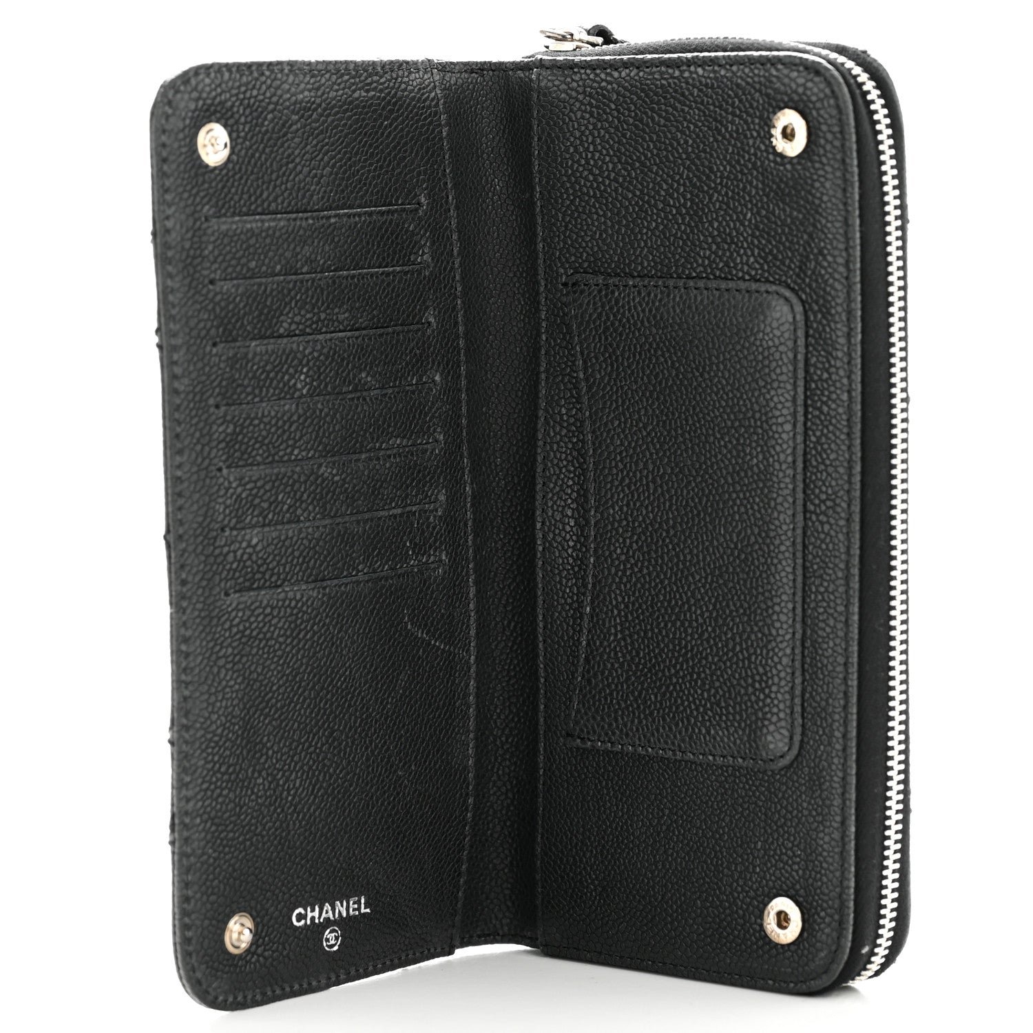 Chanel Caviar Quilted Stitched Outdoor Ligne Wallet Black 5 of 12