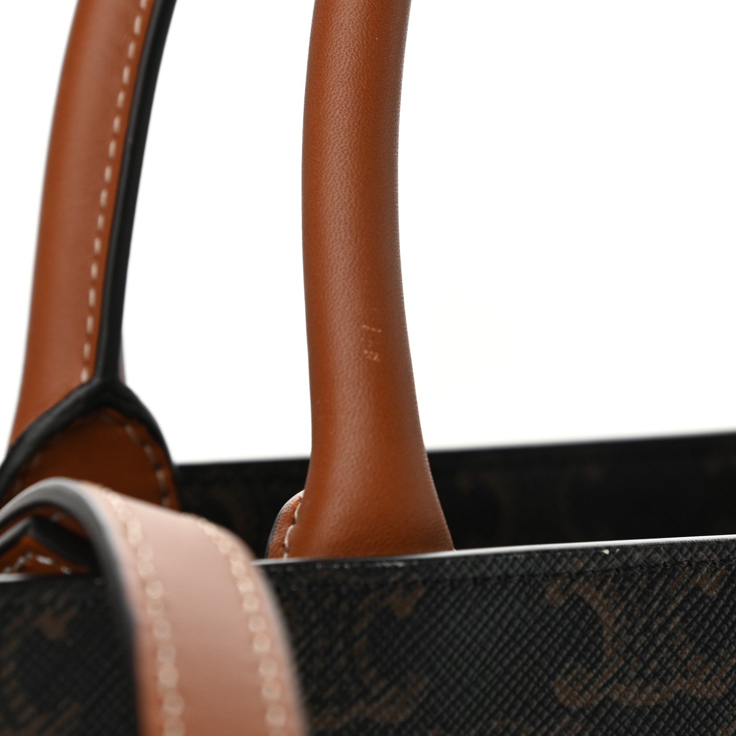 Celine Triomphe Canvas Calfskin Small Vertical Cabas Tan 9 of 9