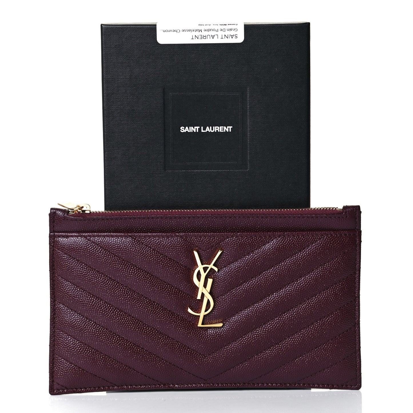 Grain De Poudre Matelasse Chevron Monogram Bill Pouch Rouge Legion