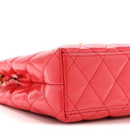 Chanel Shiny Aged Calfskin Quilted Nano Kelly Shopper Red 9 of 13
