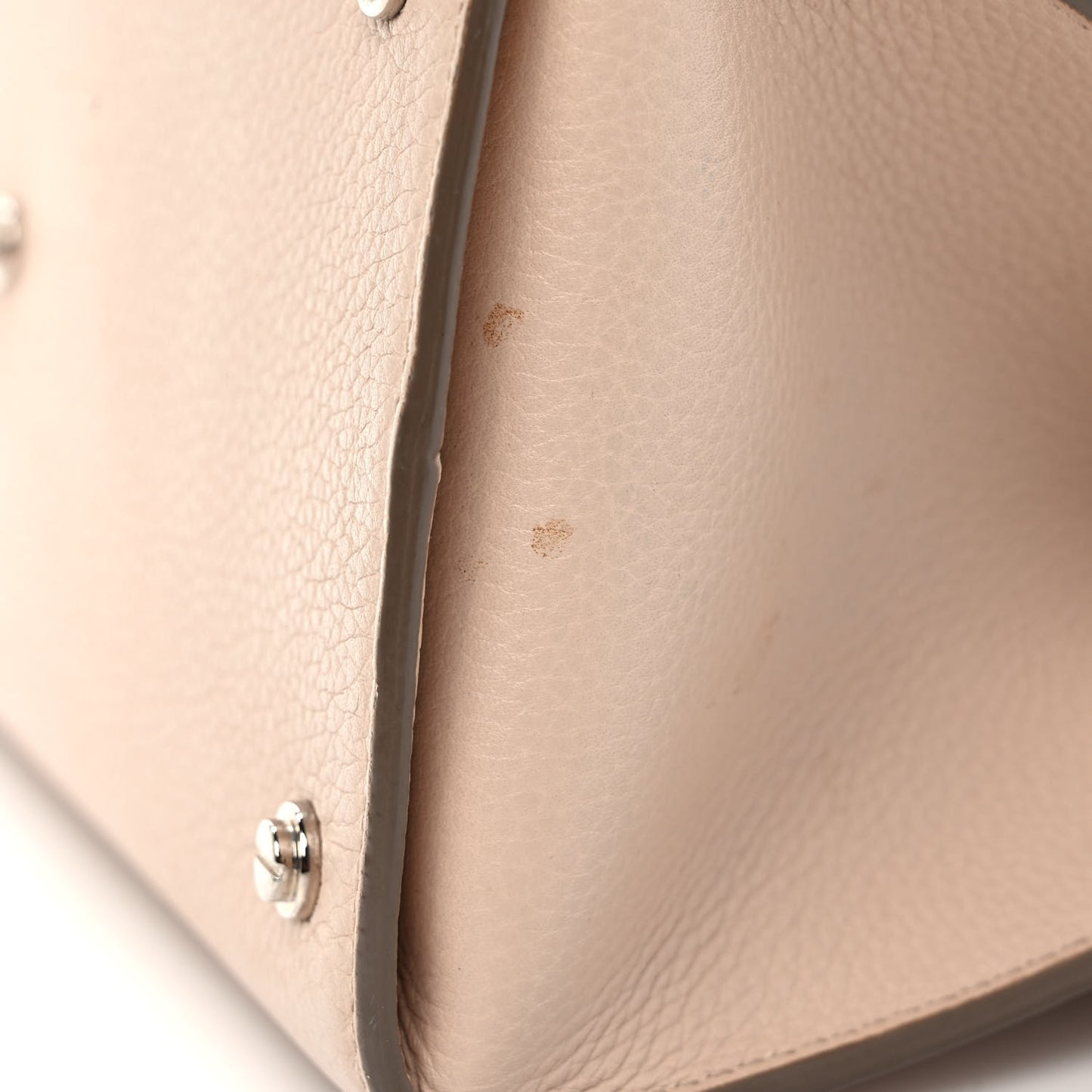 Grained Calfskin Small Horizon Satchel Beige