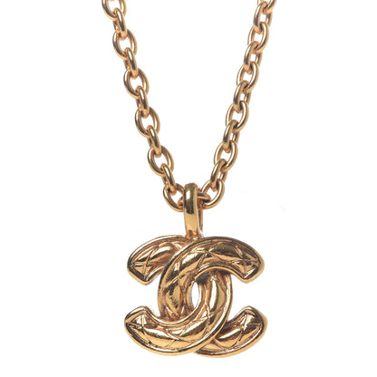 Chanel Quilted CC Necklace Gold 4 of 6