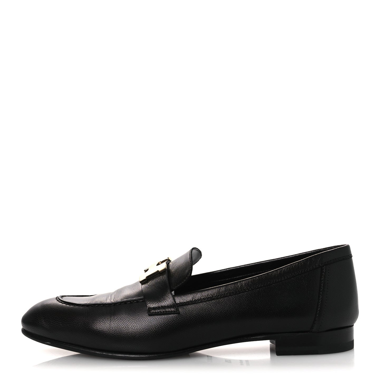 Goatskin Womens Paris Loafers 39.5 Black