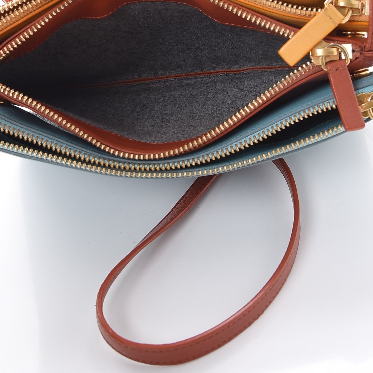 Lambskin Small Multicolor Trio Crossbody Bag Antarctic