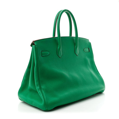 Hermes Taurillon Clemence Birkin 35 Menthe 3 of 12
