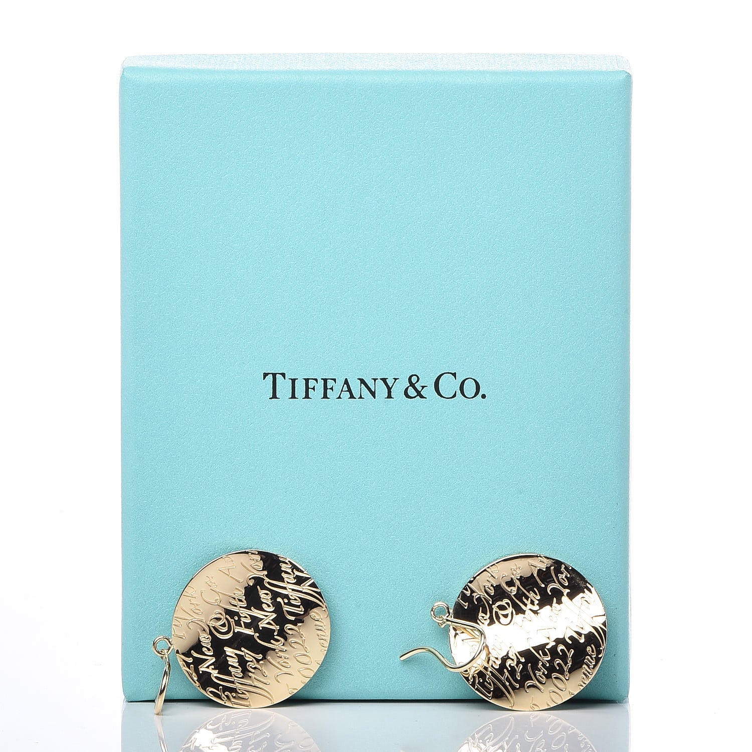 Tiffany 18K Yellow Gold Large Notes Round Drop Earrings 5 of 5