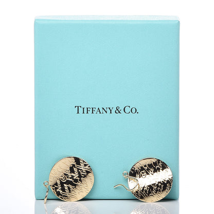 Tiffany 18K Yellow Gold Large Notes Round Drop Earrings 5 of 5