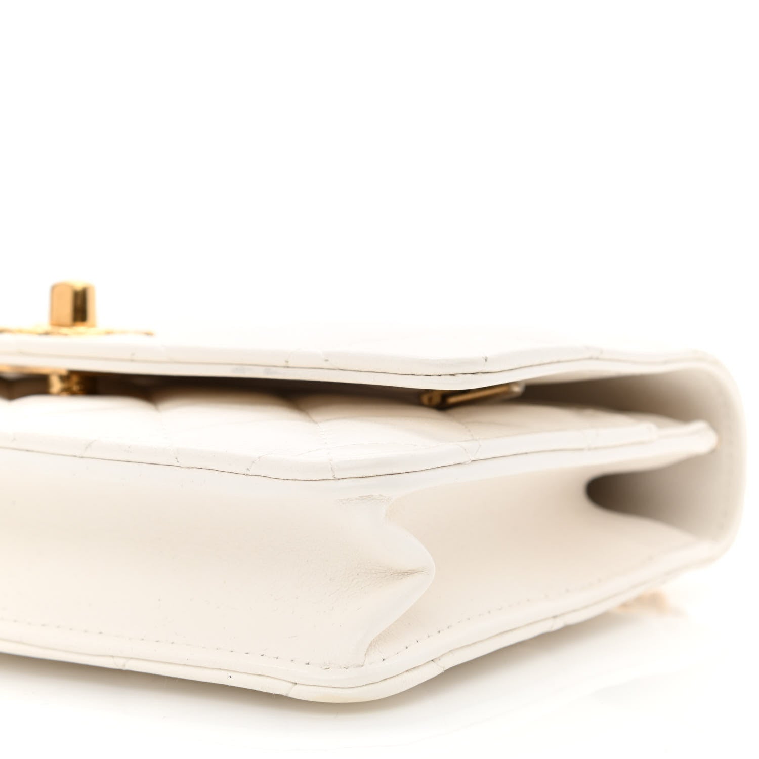 Chanel Lambskin Quilted CC Wallet On Chain WOC White 10 of 11