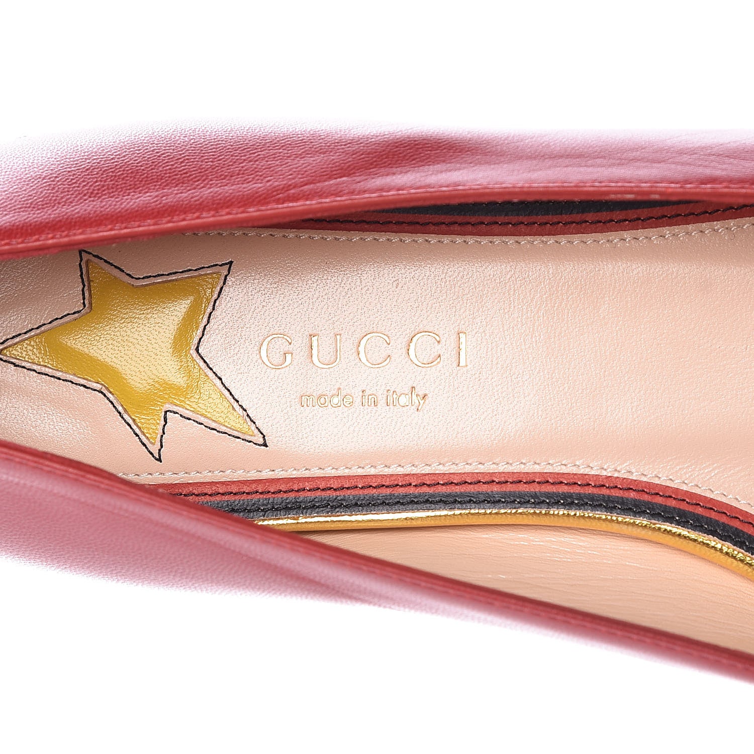 Gucci Malaga Kid Web Bow Ballerina Flats 38.5 Hibiscus Red 6 of 9