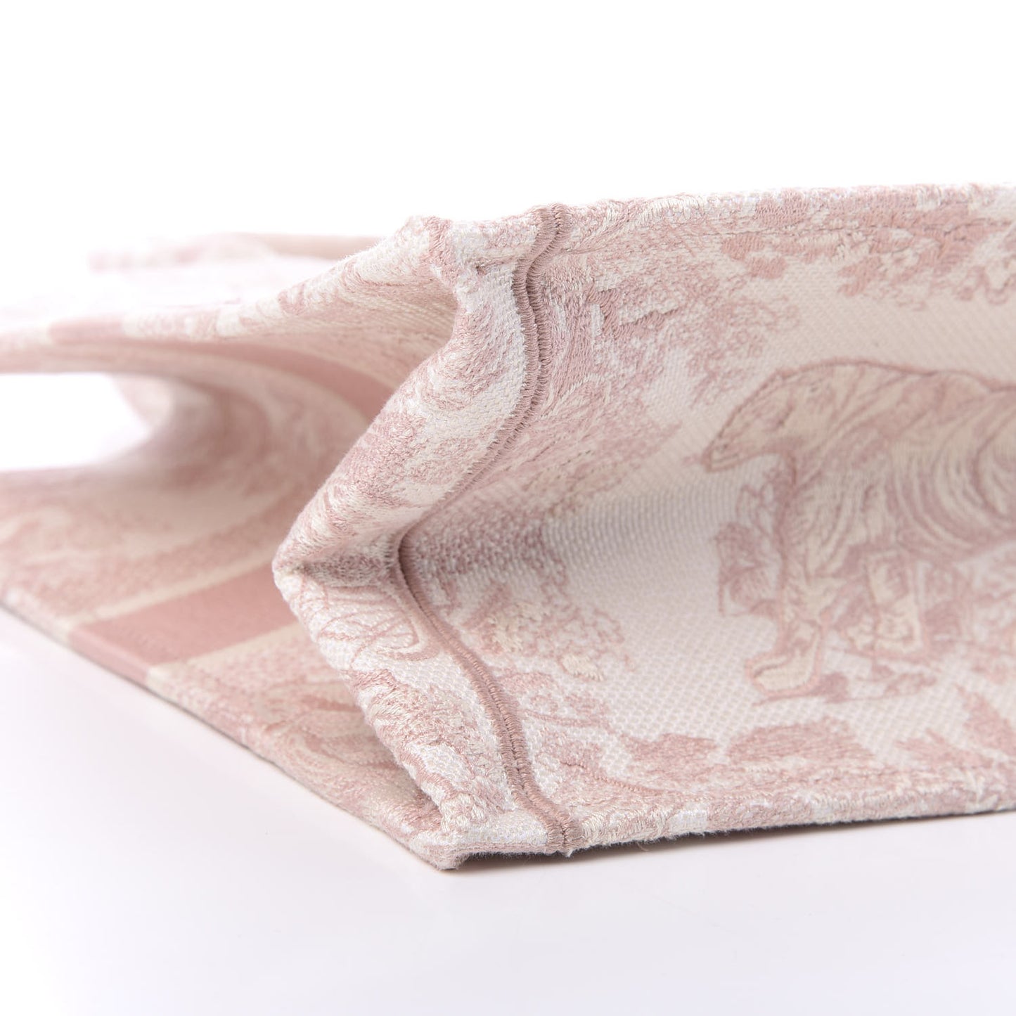 Canvas Embroidered Medium Dioriviera Toile De Jouy Book Tote Rose