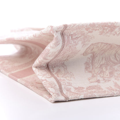 Christian Dior Canvas Embroidered Medium Dioriviera Toile De Jouy Book Tote Rose 8 of 9