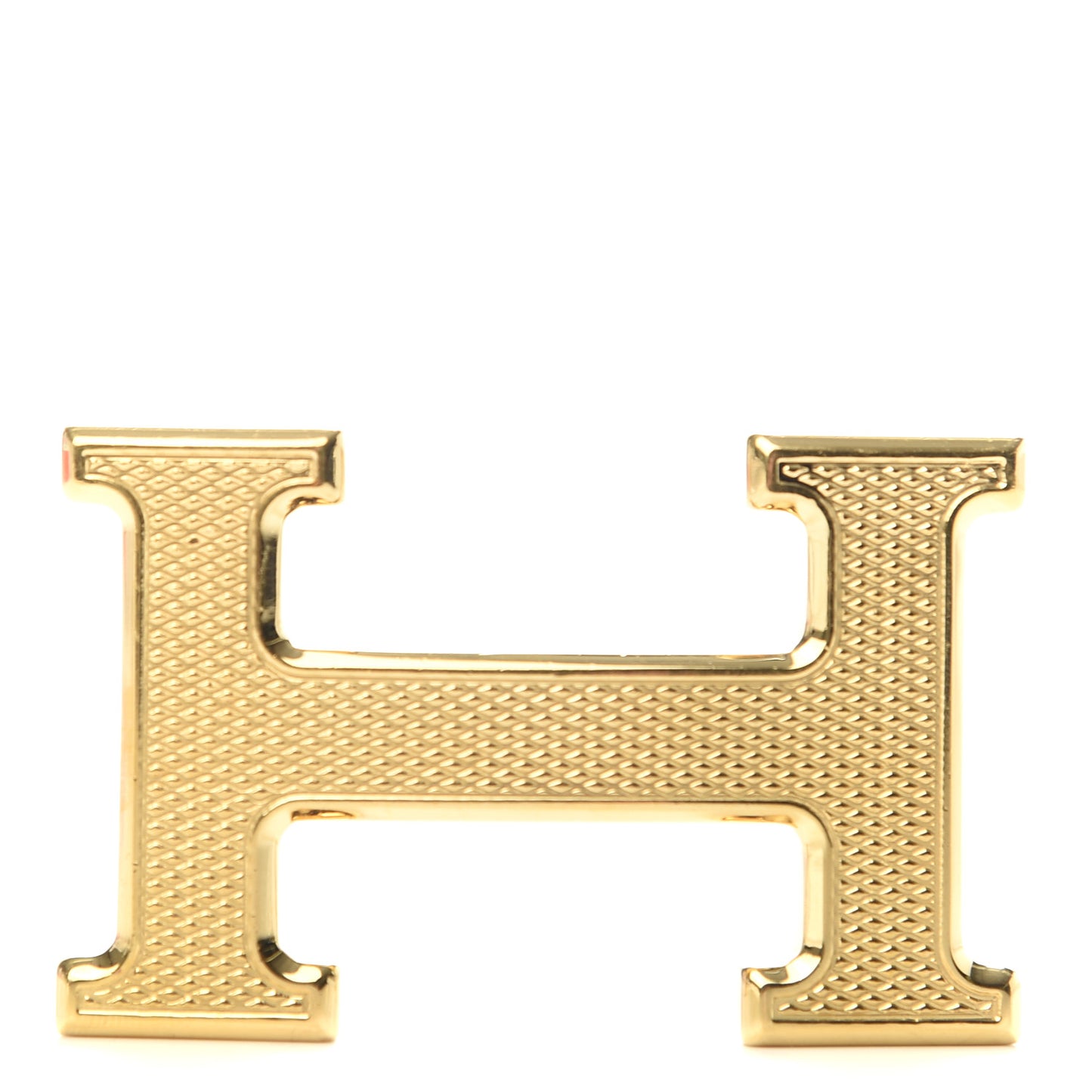 Guilloche 32mm H Belt Buckle Gold