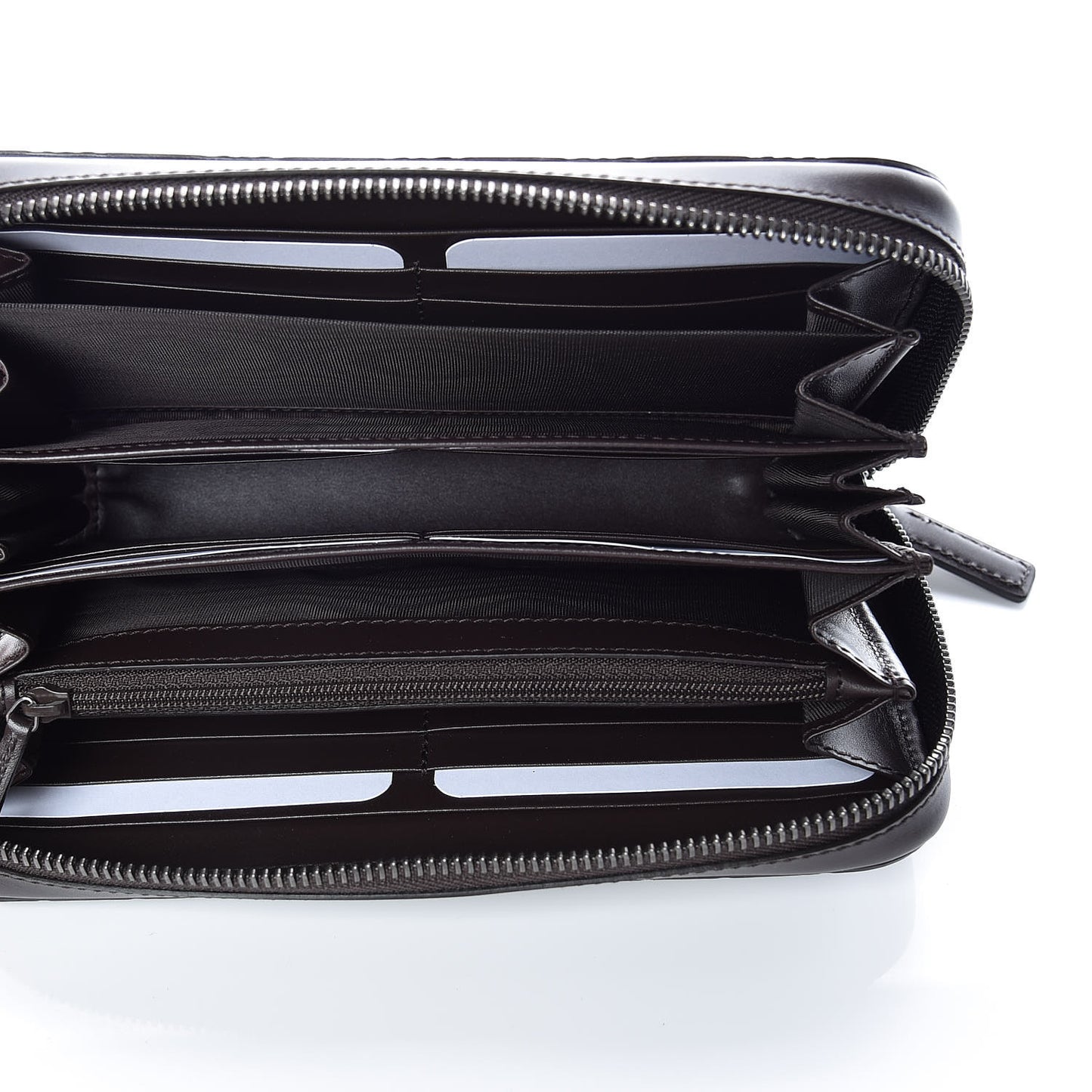 Guccissima Large Zip Around Wallet Chocolate