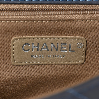 Chanel Washed Calfskin Diamond Stitch Hamptons Clutch With Chain Blue 6 of 8