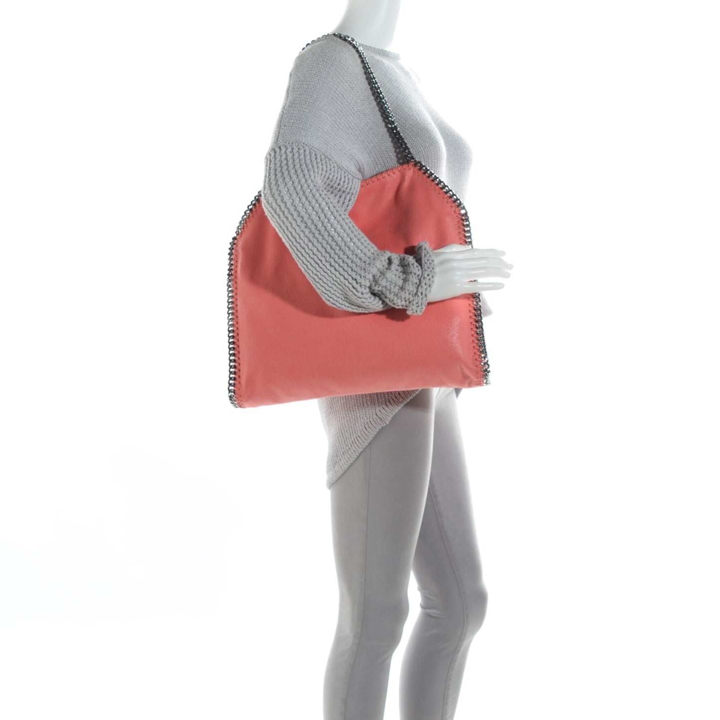 Shaggy Deer Small Falabella Tote Bright Coral