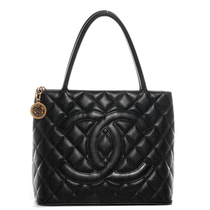 Chanel Caviar Medallion Tote Black 1 of 8