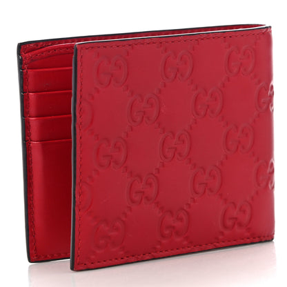 Gucci Guccissima Bi-Fold Wallet Red 3 of 10
