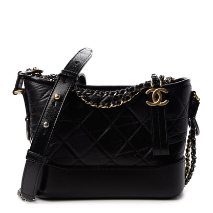 Chanel Aged Calfskin Quilted Small Gabrielle Hobo Black 1 of 10