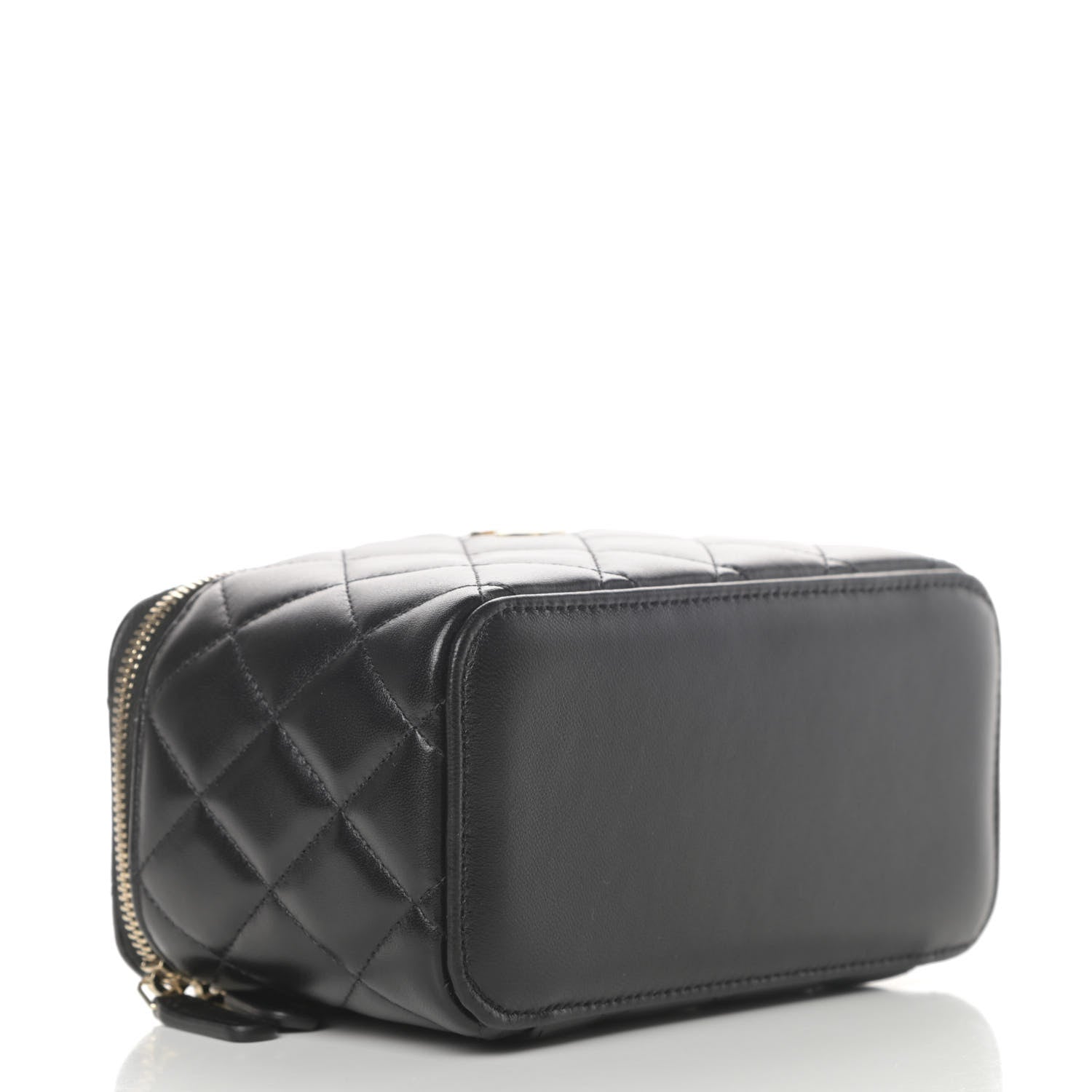 Chanel Lambskin Quilted Small Top Handle Vanity Case With Chain Black 4 of 11