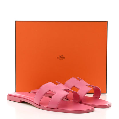 Hermes Box Calfskin Oran Sandals 41 Rose Petale 9 of 9