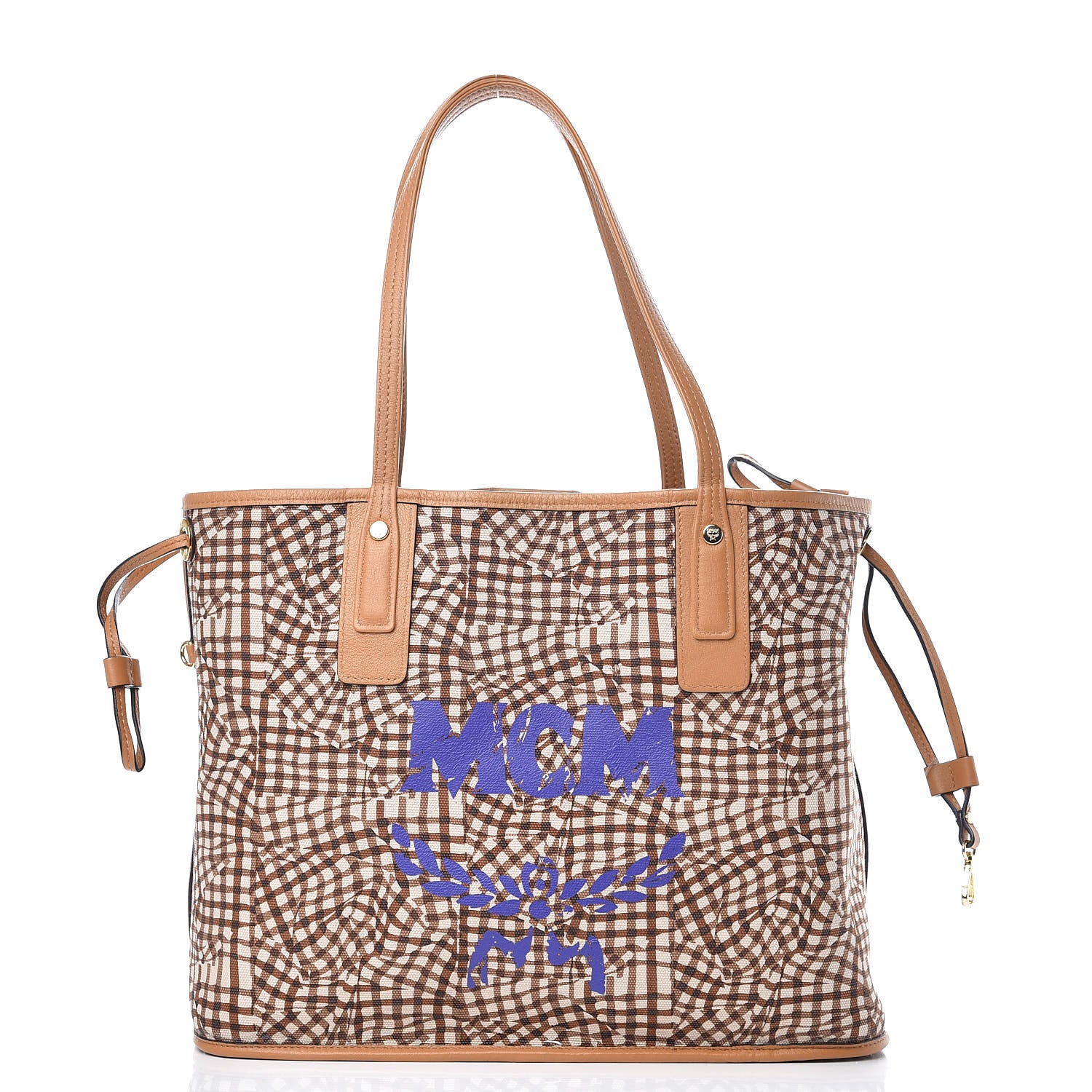 MCM Visetos Medium Liz Reversible Shopper Tote Cognac 4 of 15