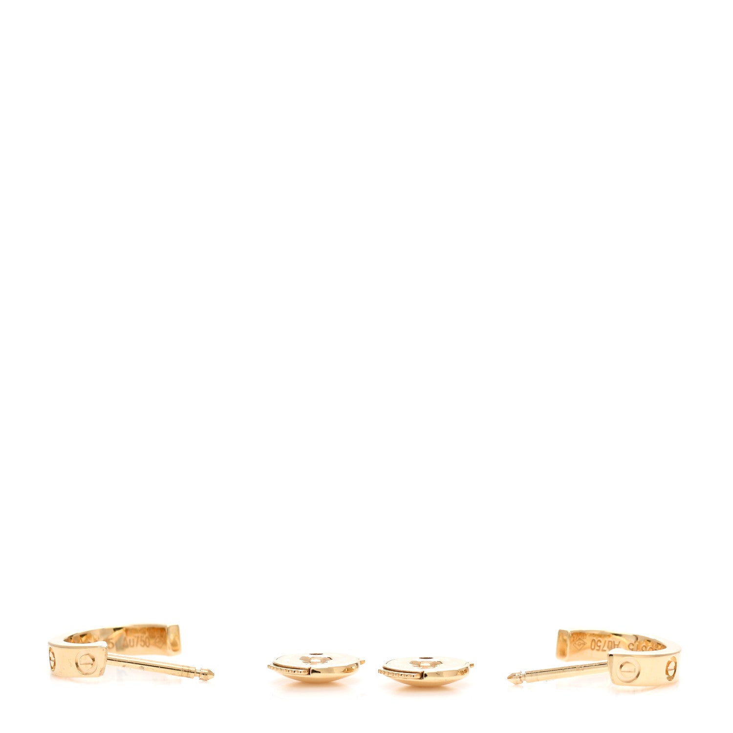 Cartier 18K Yellow Gold Small LOVE Hoop Earrings 3 of 6