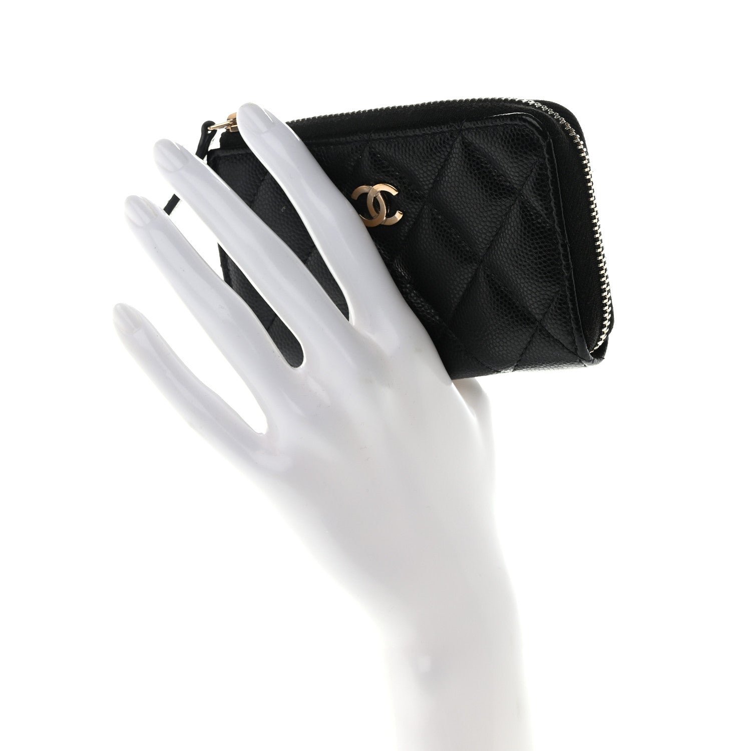 Chanel Caviar Quilted Zipped Key Holder Case Black 2 of 11