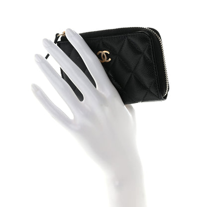 Chanel Caviar Quilted Zipped Key Holder Case Black 2 of 11