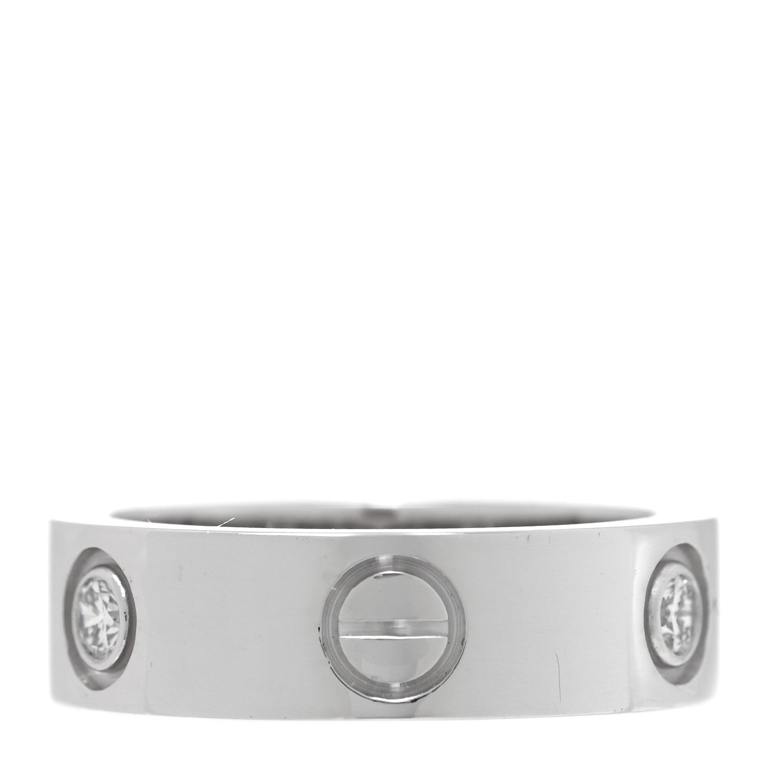 Cartier 18K White Gold 3 Diamond 5.5mm LOVE Ring 50 5.25 3 of 4