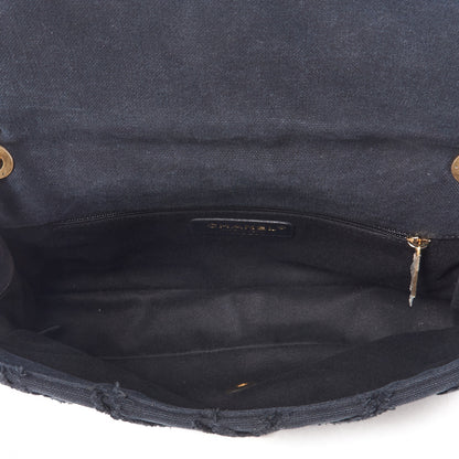 Chanel Canvas Chevron Cuba Patchwork Medium Single Flap Navy 4 of 9