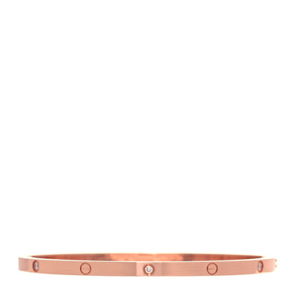 Cartier 18K Pink Gold 6 Diamond Small LOVE Bracelet 18 1 of 6