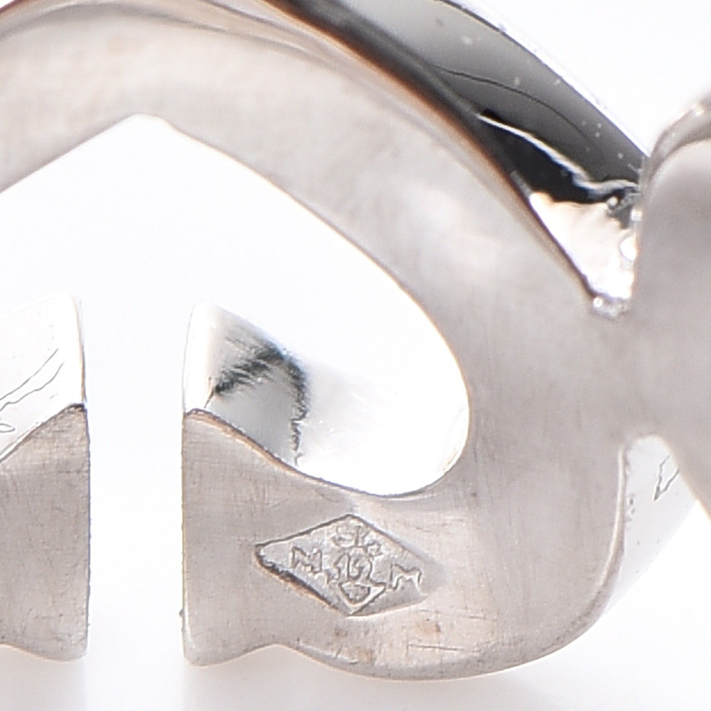 18K White Gold Diamond Hearts and Symbols Ring 49 4.75