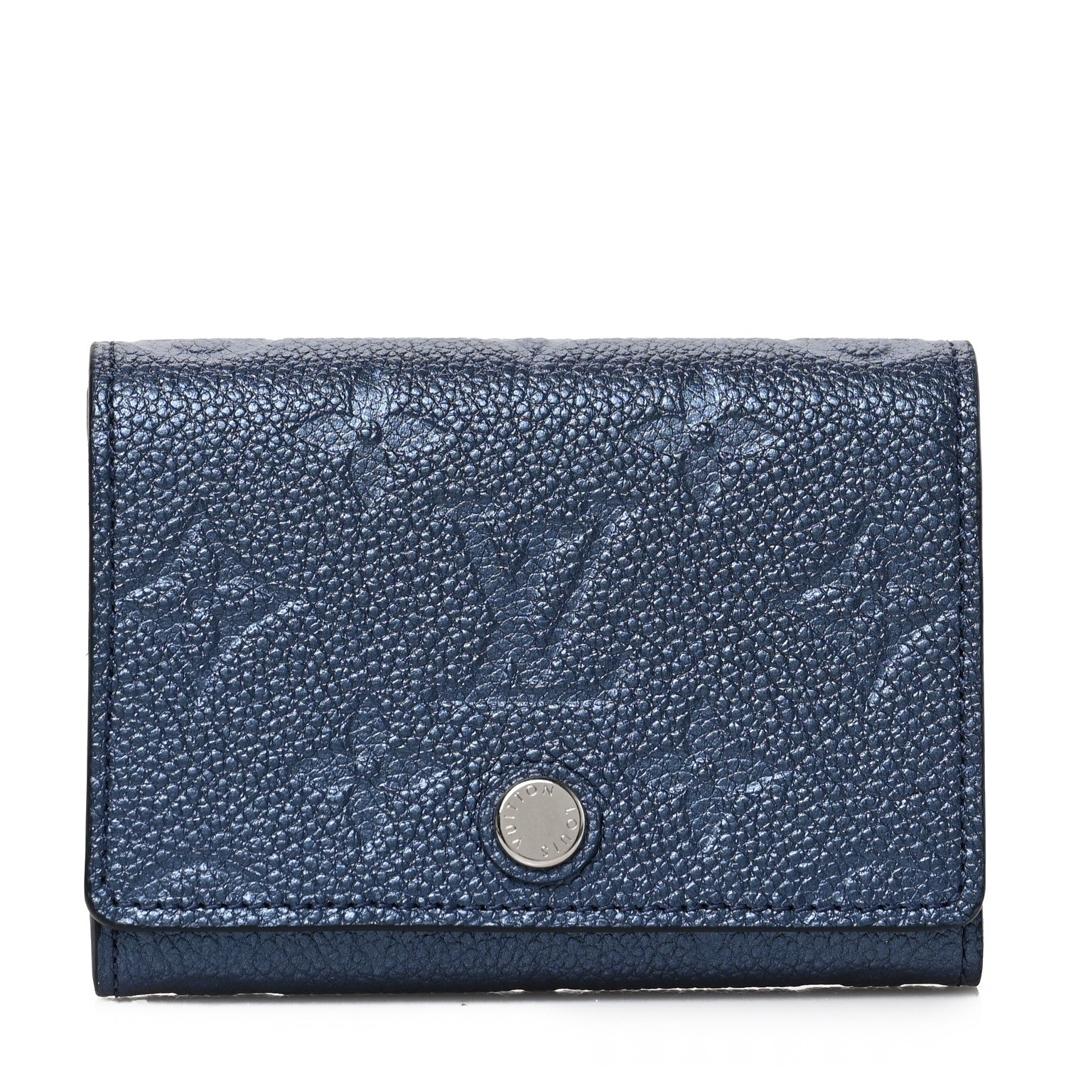 Louis Vuitton Metallic Monogram Business Card Holder Navy Nacre 1 of 6