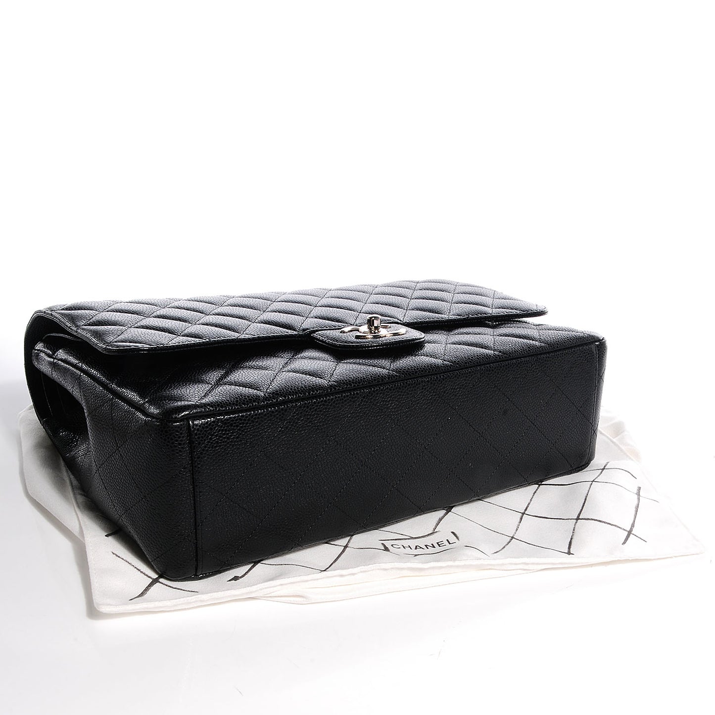 Caviar Quilted Maxi Double Flap Black