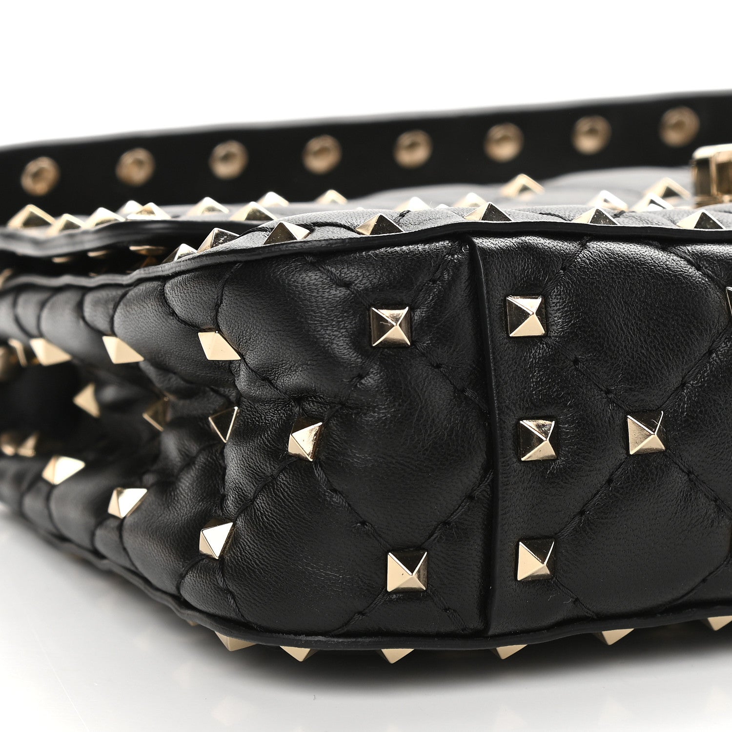 Valentino Garavani Lambskin Small Rockstud Spike Shoulder Bag Black 7 of 9