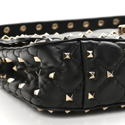 Valentino Garavani Lambskin Small Rockstud Spike Shoulder Bag Black 7 of 9