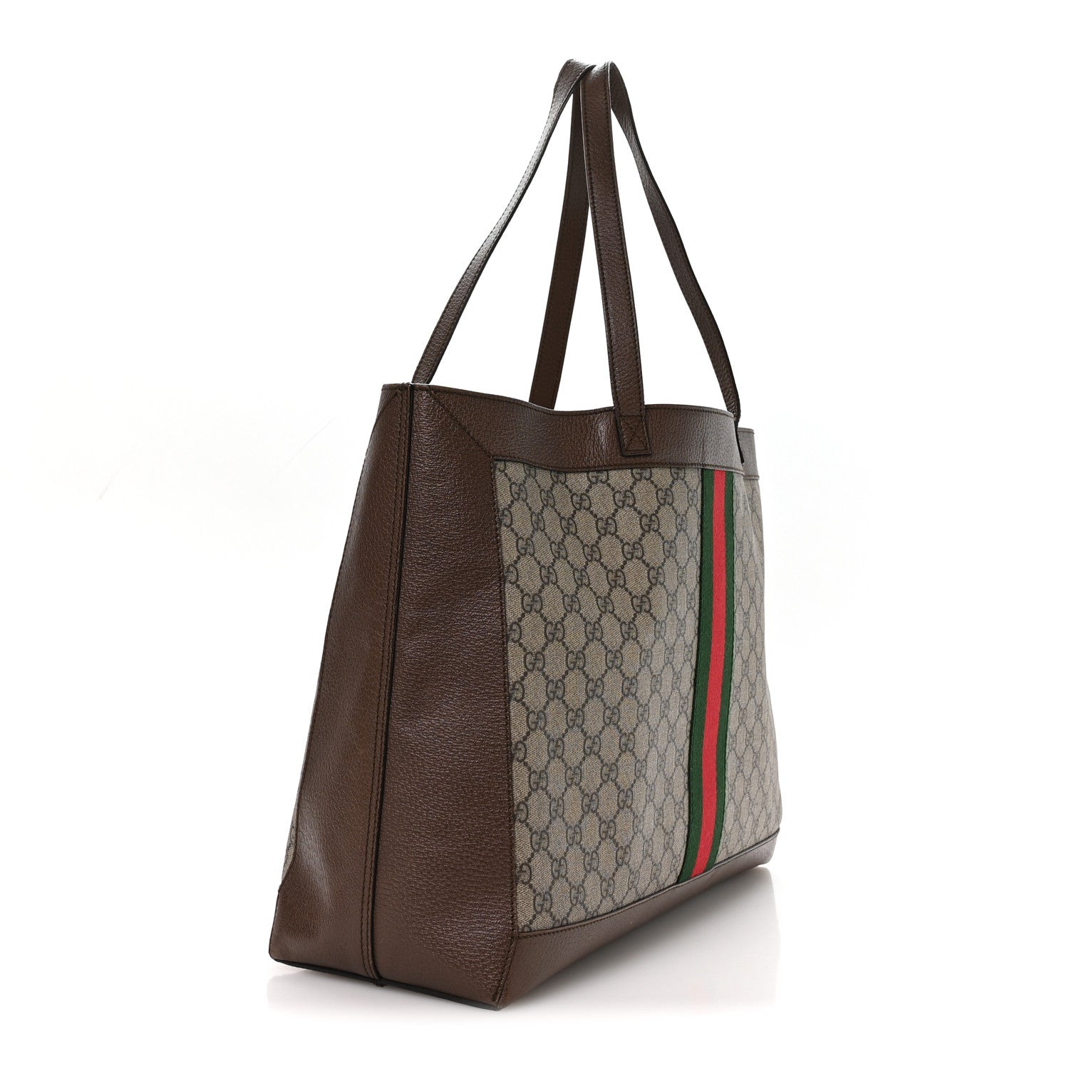 Gucci GG Supreme Monogram Web Ophidia Tote Brown 4 of 11