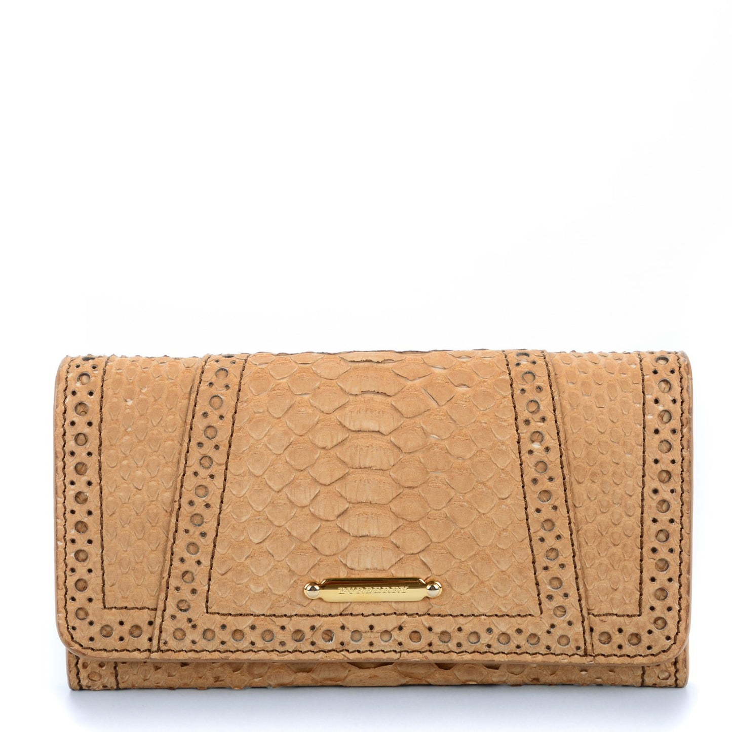 Nubuck Python Brogue Penrose Continental Wallet Light Tan