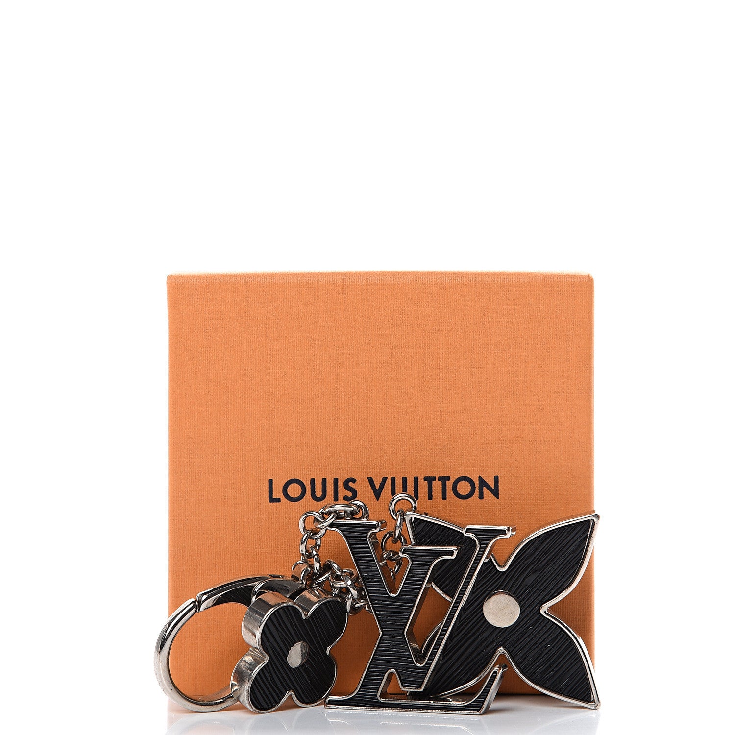 Louis Vuitton Fleur d Epi Bag Charm Key Holder Black 5 of 5