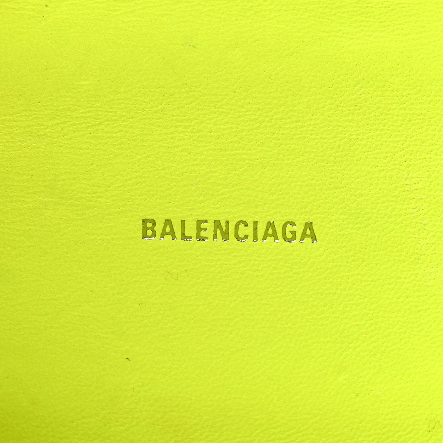 Shiny Calfskin Crocodile Embossed Hourglass Top Handle Bag XS Fluo Yellow