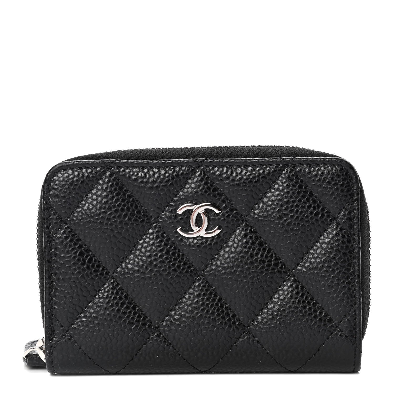 Chanel Caviar Quilted Zip Coin Purse Black 1 of 4
