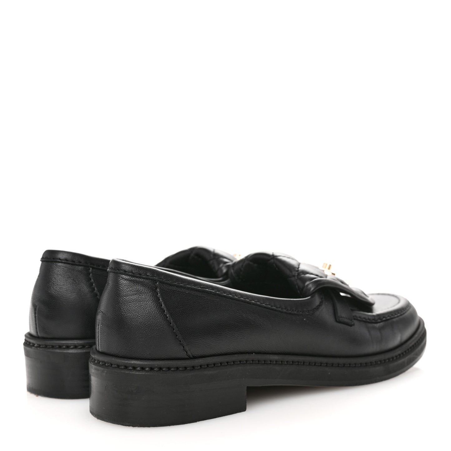 Lambskin Quilted CC Turnlock Loafers 37 Black