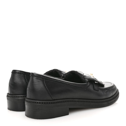 Chanel Lambskin Quilted CC Turnlock Loafers 37 Black 5 of 10