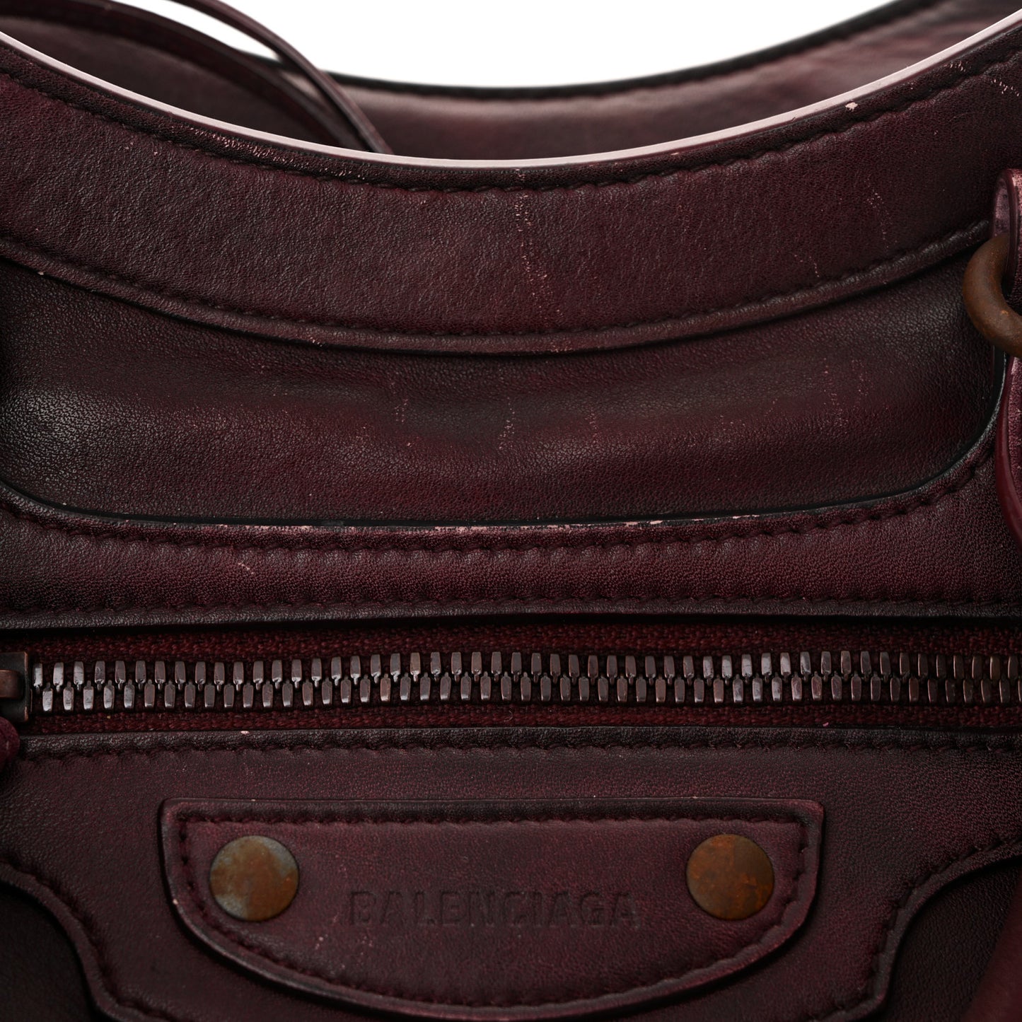 Used Calfskin Rust Hardware Neo Classic City Burgundy