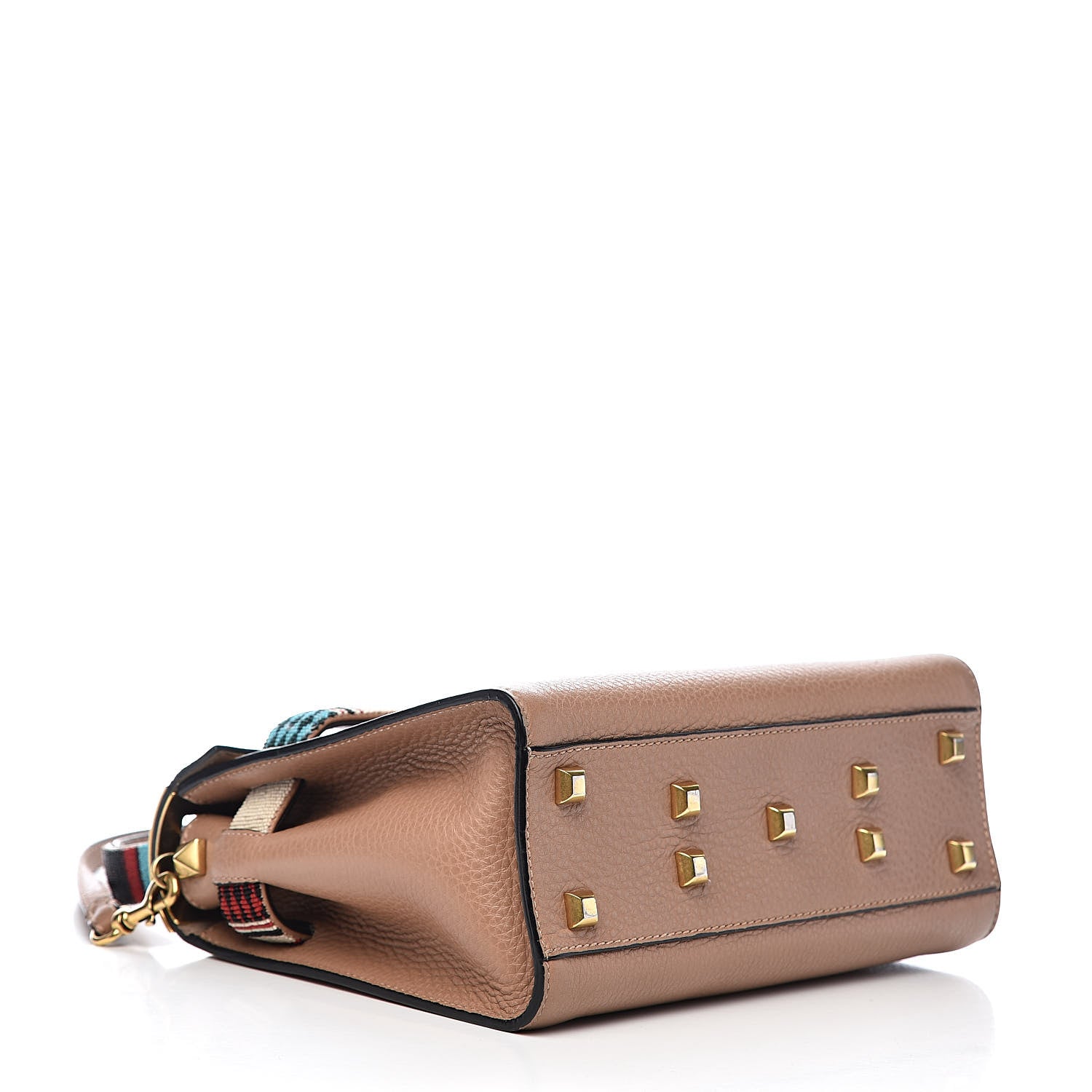 Valentino Garavani Pebbled Calfskin Beaded Small My Rockstud Frame Bag Soft Noisette 4 of 11