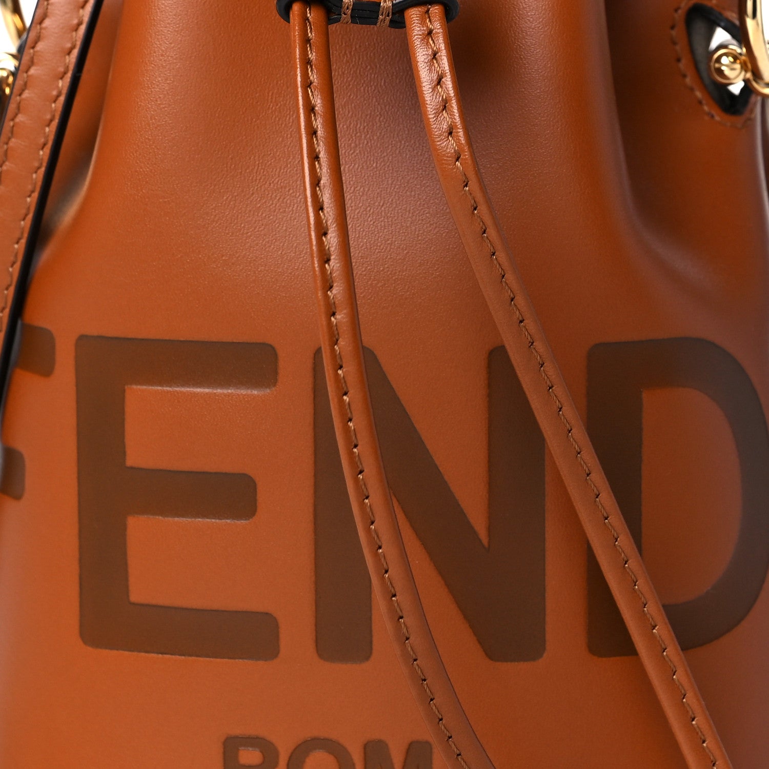 Fendi Vitello King F is Fendi Logo Embossed Mini Mon Tresor Bucket Bag Cuoio 8 of 10
