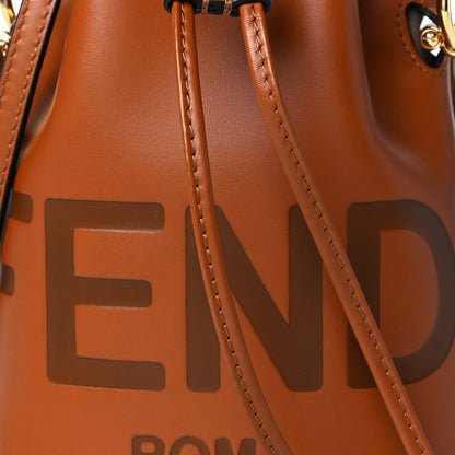 Fendi Vitello King F is Fendi Logo Embossed Mini Mon Tresor Bucket Bag Cuoio 8 of 10