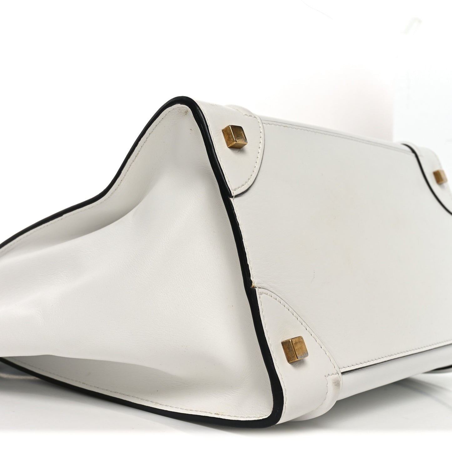Satin Calfskin Mini Bi-Color Luggage White Black